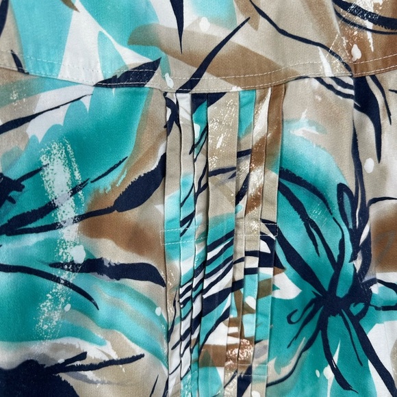 COLDWATER CREEK Jacket Womens Plus size W20 Blue Print Pockets Snaps Front - Picture 7 of 9